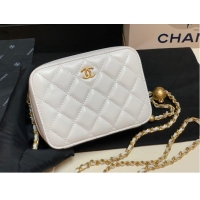 Famous Brand Chanel Lambskin camera bag AS2463 white
