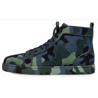 Hot Sell Christian Louboutin Louis Orlato Camouflage High-Top Sneakers CL8870