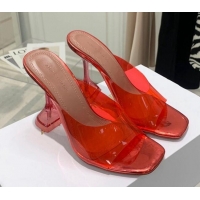 Top Quality Amina Muaddi TPU Heel Slide Sandals 9.5cm 122048 Red