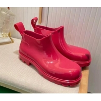 Super Quality Bottega Veneta Shine Rubber TPU Ankle Boots Lollipop Pink 021416