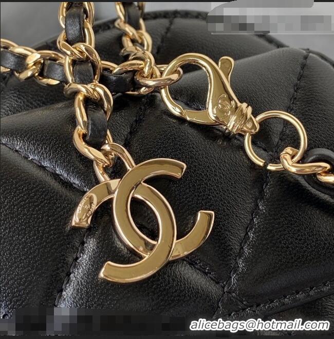Low Cost Chanel Love Leather Heart-Shaped Mini Bag AS2927 Black