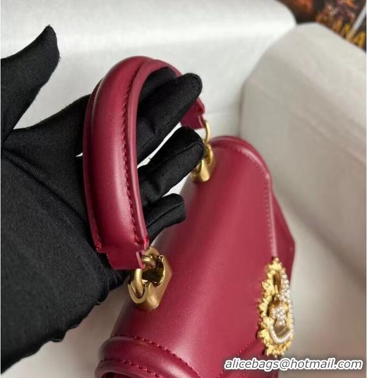 Inexpensive Dolce & Gabbana Origianl Leather Shoulder Bag 4011 Burgundy