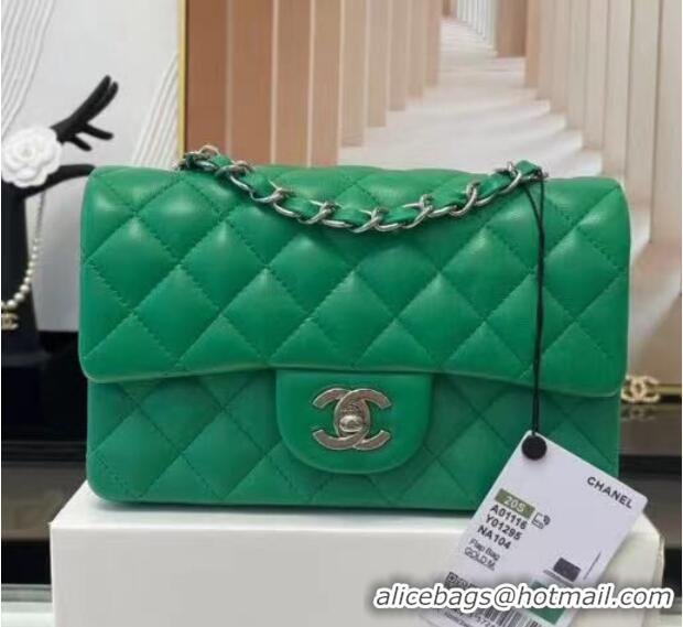 Top Quality Chanel MINI Flap Bag Original Sheepskin Leather 1116 Green