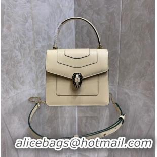 Buy Discount Bvlgari Serpenti Forever leather small crossbody bag 286999 cream