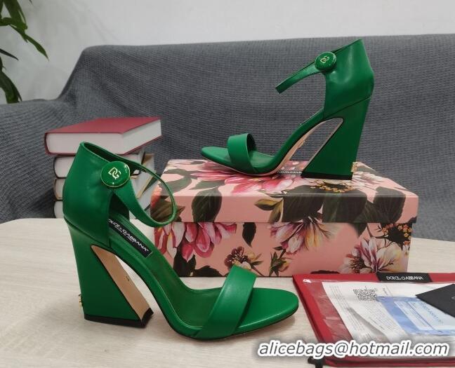 Duplicate Dolce & Gabbana DG Calf Leather High Heel Sandals 10.5cm Green 030542
