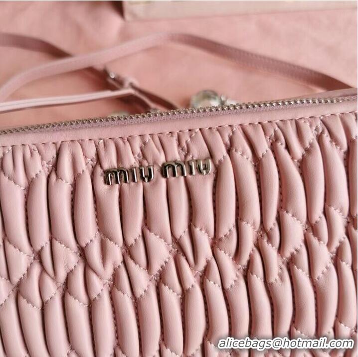 Grade Quality miu miu Matelasse Nappa Leather Shoulder Bag 6BH225 pink