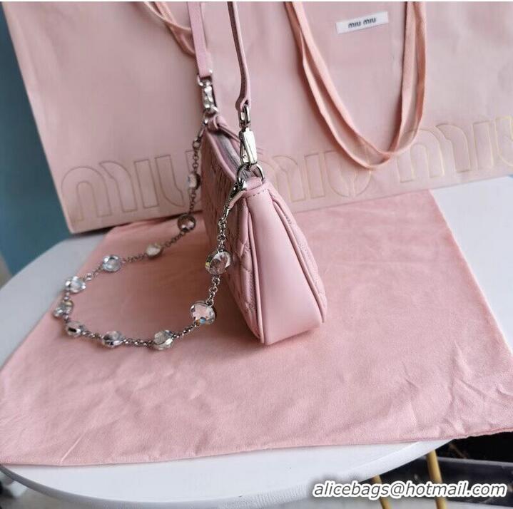 Grade Quality miu miu Matelasse Nappa Leather Shoulder Bag 6BH225 pink