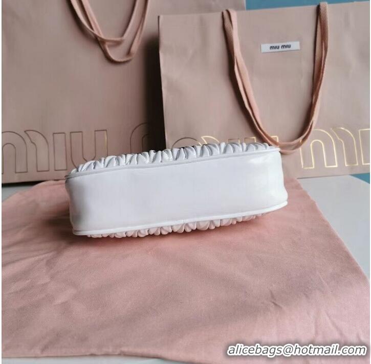 Discount miu miu Matelasse Nappa Leather small Shoulder Bag 6HH212 white