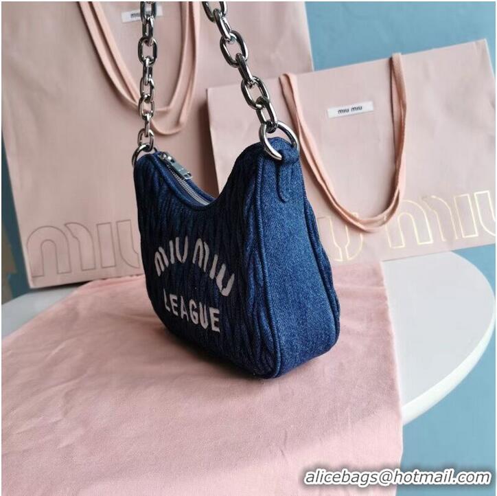 Modern Classic miu miu Matelasse Nappa Leather small Shoulder Bag 6HH212 blue