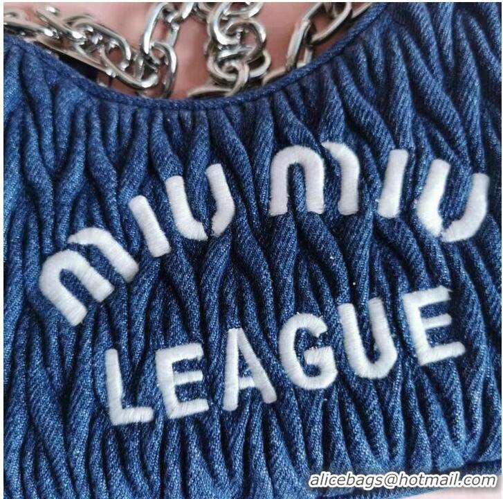 Modern Classic miu miu Matelasse Nappa Leather small Shoulder Bag 6HH212 blue