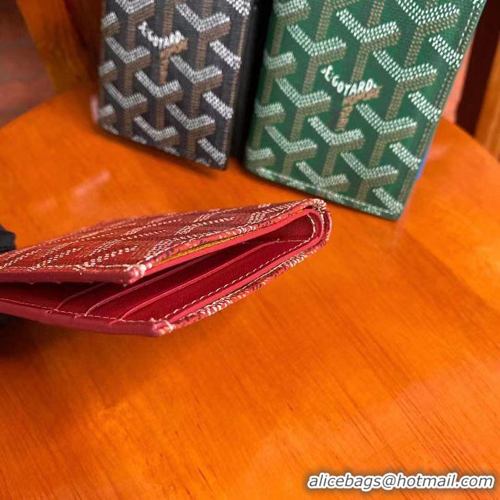 High Promotion Goyard Leather Card Cover Wallet 020093 Red