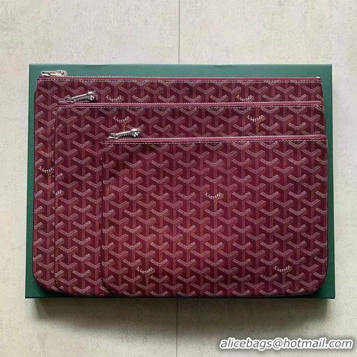 Generous Low Cost Goyard Original Senat Pouch iPad Bag Small S020115 Bungundy