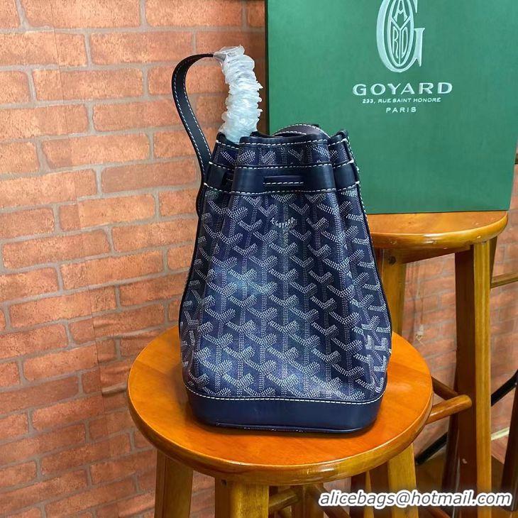 Well Crafted Goyard Original Petit Flot Small Bucket Bag G8715 Navy Blue