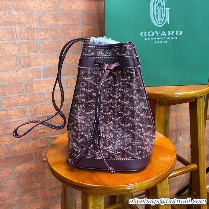 Popular Style Goyard Original Petit Flot Small Bucket Bag G8715 Burgundy