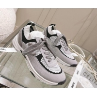 Discount Chanel Knit & Suede Sneakers G38750 Gray