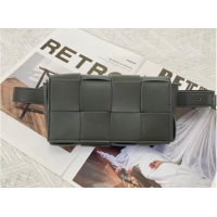 Stylish Bottega Veneta CASSETTE Mini intreccio leather belt bag 651053 RAINTREE