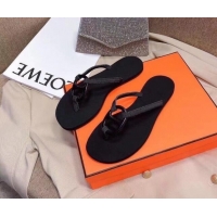 Sophisticated Hermes Beach Thong Slide Sandals 021713 Black
