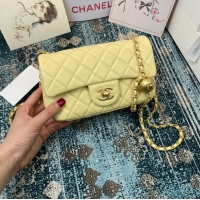 Hot Sell Cheap Chanel MINI Flap Bag Original Sheepskin Leather 1116 light yellow