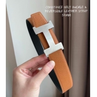 Buy Discount Hermes original belt buckle & Reversible leather strap 38mm H06770 Brown Silver
