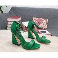 Duplicate Dolce & Gabbana DG Calf Leather High Heel Sandals 10.5cm Green 030542