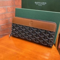 Top Grade Goyard Original Zippy Organizer Wallet 020111 Black And Tan