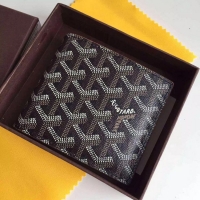 AAAAA Discount Goyard Short 6 Card Slots Billfold Wallet 020085 Black And Tan