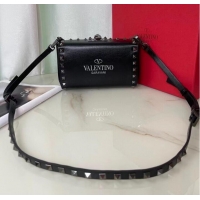 Shop Grade VALENTINO GARAVANI Rockstud Alcove Grain calf shoulder bag CV0189 black