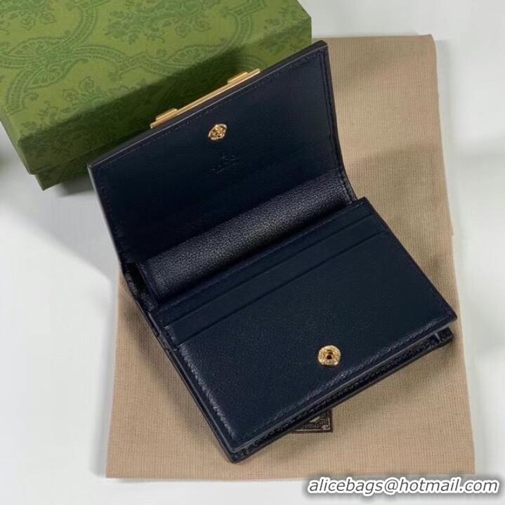 Luxury Cheap Gucci GG card case wallet 676150 light blue