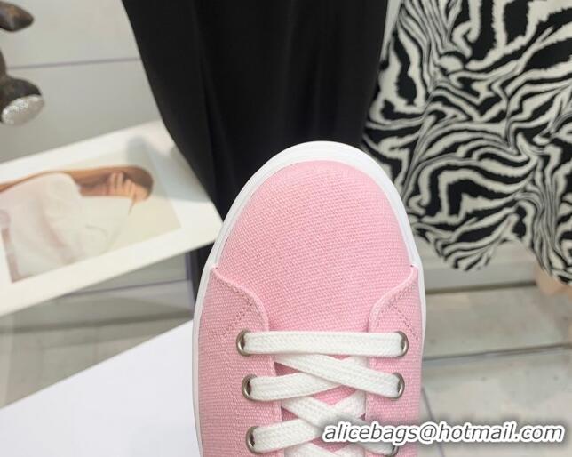 Classic Hot Celine Canvas Flatform Low-top Sneakers Pink 032404