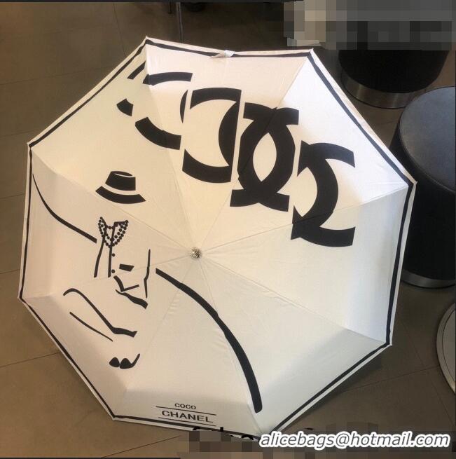 Top Quality Chanel CC Umbrella 040105 White 2022
