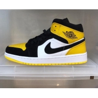 Low Cost Nike Air Jordan AJ1 Mid-top Sneakers Yellow/Black 112370