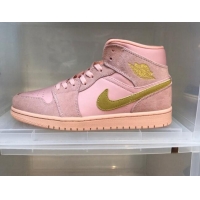 Luxury Nike Air Jordan AJ1 Mid-top Sneakers Pink 112371