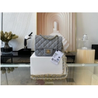 Luxury Discount Chanel MINI Flap Bag Original Sheepskin Leather 1115 gray