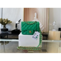 Top Grade Chanel MINI Flap Bag Original Sheepskin Leather 1115 green