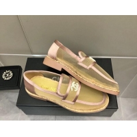 Luxurious Chanel Mesh Loafers G38939 Gold 041261