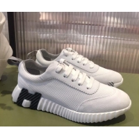 Purchase Hermes Bouncing Mesh and Suede Sneakers White 032566