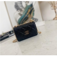 Pretty Style Chanel Flap Lambskin small Shoulder Bag 81185 black