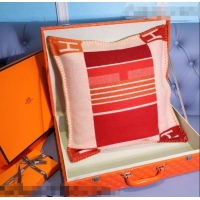 Shop Promotional Hermes Avalon Wool Pillow 50x50cm Red 2021 110269