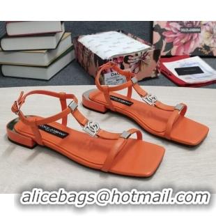 Unique Style Dolce & Gabbana DG Calfskin Sandals Orange 042203