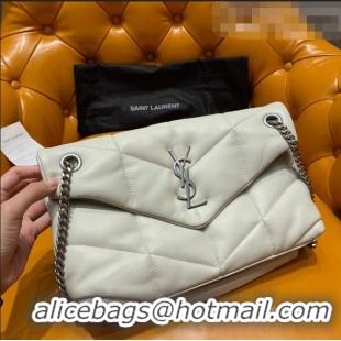 Top Grade Saint Laurent Loulou Puffer Small Bag in Quilted Lambskin 577476 White