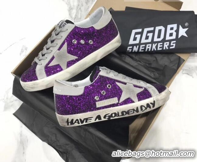 Cheap Price Golden Goose GGDB Glitter Super-Star Sneakers Purple/Grey 052154