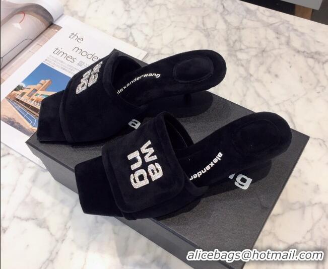 Duplicate Alexander Wang Mink Fur Slide Sandals 5cm Black 111940