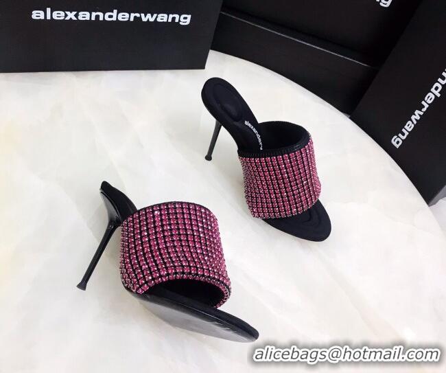 Grade Quality Alexander Wang Crystal Slide Sandals 10.5cm Pink 031902