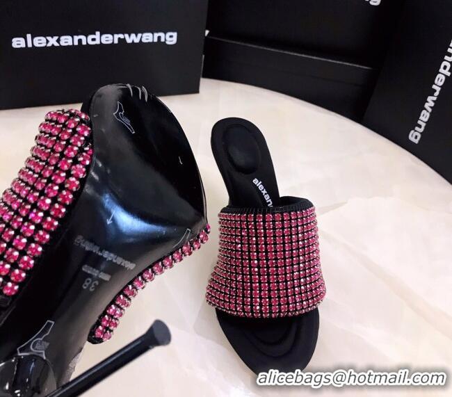 Grade Quality Alexander Wang Crystal Slide Sandals 10.5cm Pink 031902