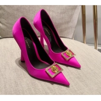 Durable Versace Silk High Heel Pumps 11cm Hot Pink 032807