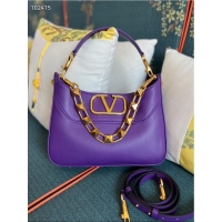 Spot Bulk VALENTINO GARAVANI Loco Calf leather bag V2028 purple