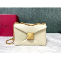 Buy Inexpensive VALENTINO GARAVANI One Stud Sheepskin Shoulder Bag XW0B0K21 white