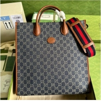 Top Quality Gucci Medium tote with Interlocking denim G 674155 Blue