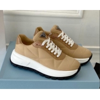 Good Quality Prada Quilted Leather Sneakers Brown 0425130