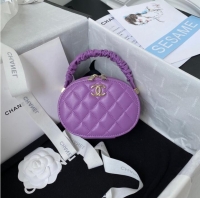 Top Quality Chanel lambskin top handle bag AP27301 Purple